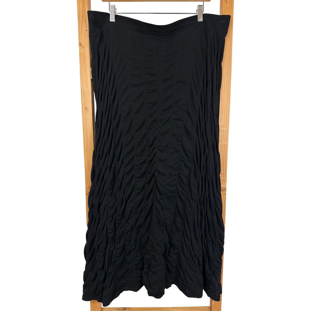 J.Jill Black Stretch Waist Ruched Maxi Skirt XL Tall Macau